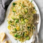 Lemon Parmesan Brussels Sprout Pasta Recipe