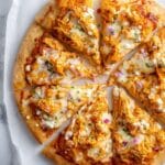 Buffalo Chicken Pizza with Blue Cheese and Banana Peppers Recipe