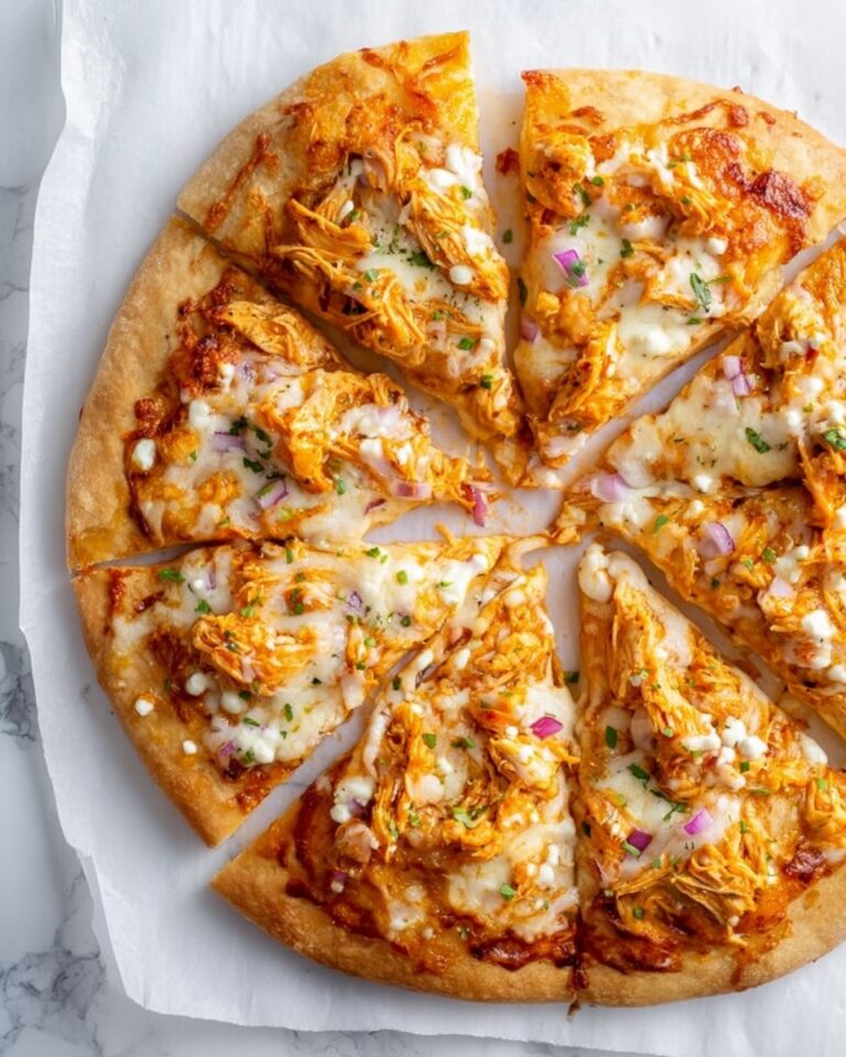 Buffalo Chicken Pizza with Blue Cheese and Banana Peppers Recipe