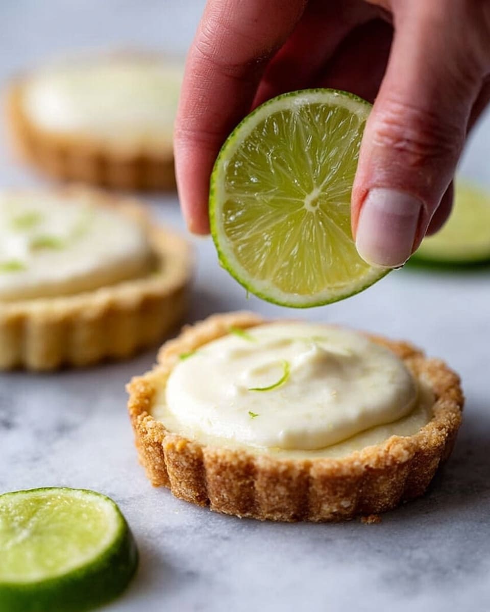 A close-up view of a woman's hand squeezing a bright green lime wedge, with drops of juice falling onto a small round cookie below. The cookie has a rough, crumbly, pale yellow base with a thick layer of smooth, creamy white frosting spread on top. The cookie and lime rest on a white marbled surface, with another similarly frosted cookie blurred in the background and pieces of lime scattered nearby. The scene highlights the freshness of the lime and the soft texture of the frosting and cookie. photo taken with an iphone --ar 4:5 --v 7