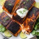 Perfect Blackened Salmon with Creamy Dill Sauce Recipe