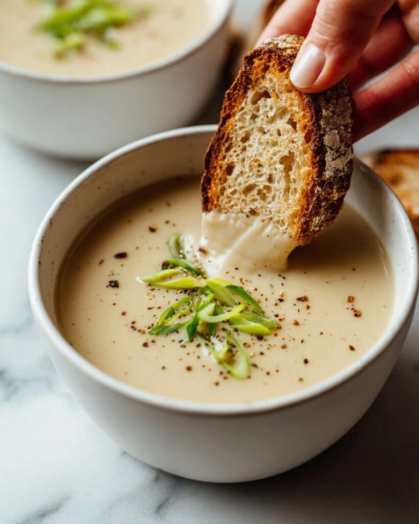 Roasted Garlic Cheddar Cauliflower Soup Recipe