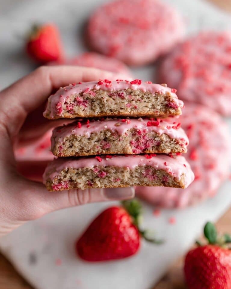 Iced Strawberry Sugar Cookies Recipe