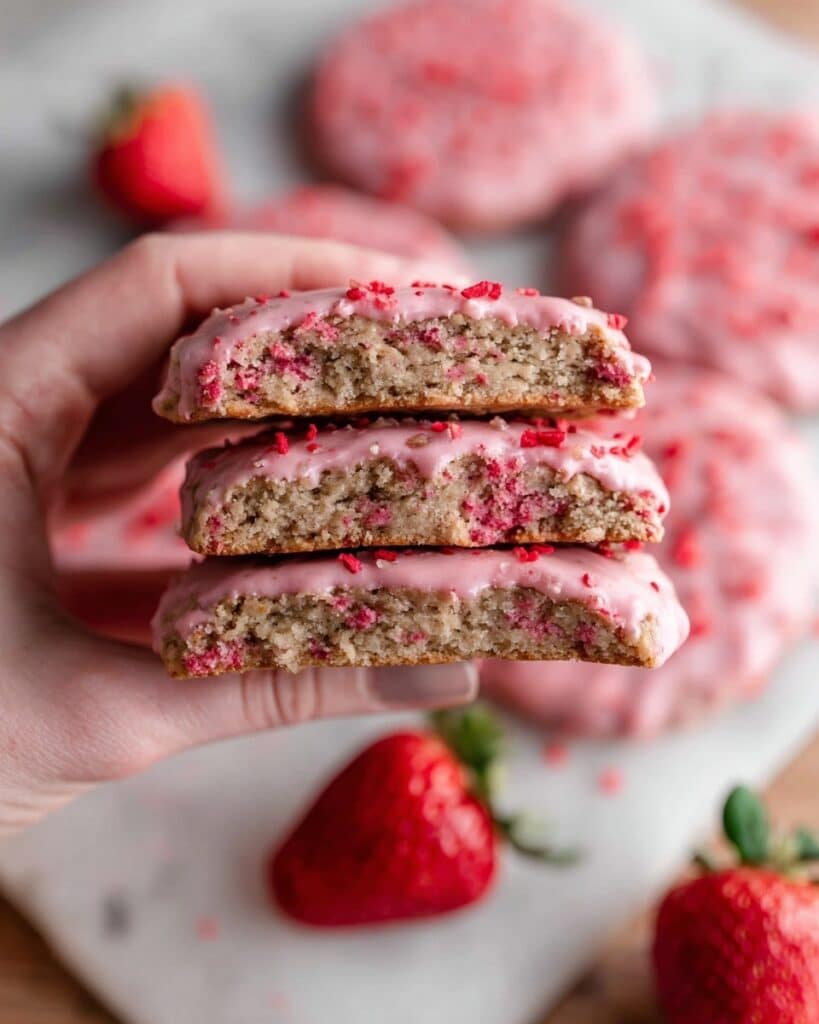 Iced Strawberry Sugar Cookies Recipe