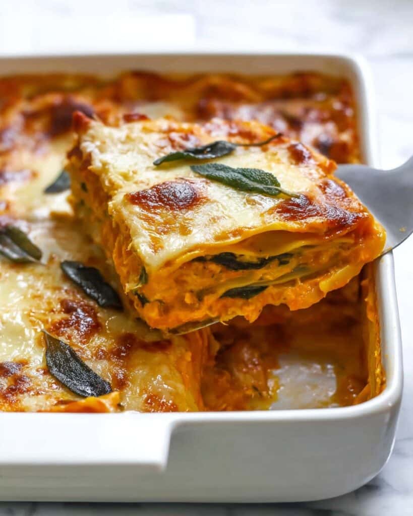 Vegetarian Pumpkin Spinach Lasagna Recipe