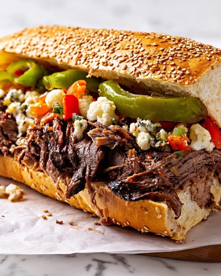 Italian Slow Cooker Beef Sandwiches with Pepperoncini and Provolone Recipe