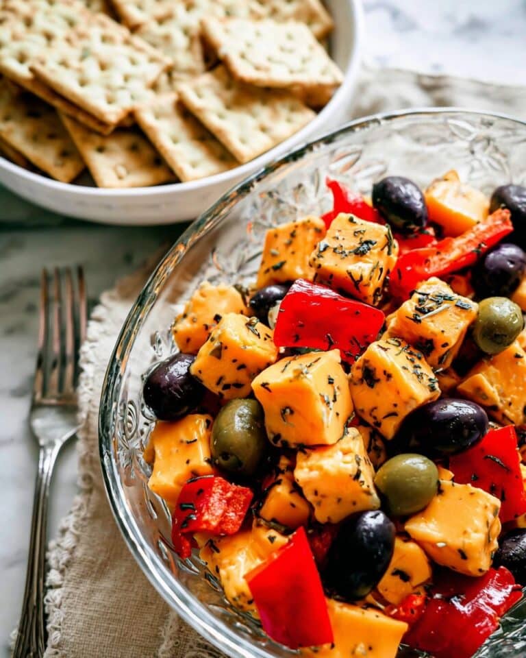 Marinated Cheese, Peppers, and Olives Recipe