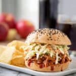 Apple BBQ Pulled Chicken Sandwiches with Apple Slaw Recipe