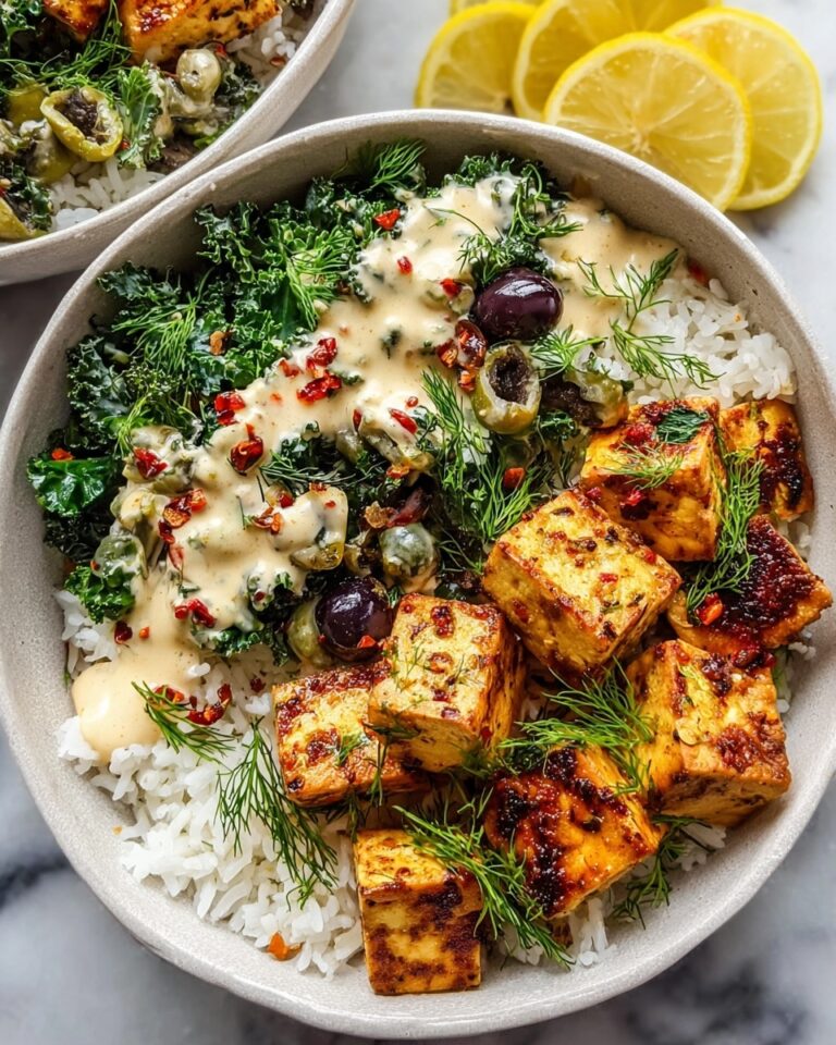 Greek Chicken Bowls with Creamy Tahini Feta Sauce Recipe