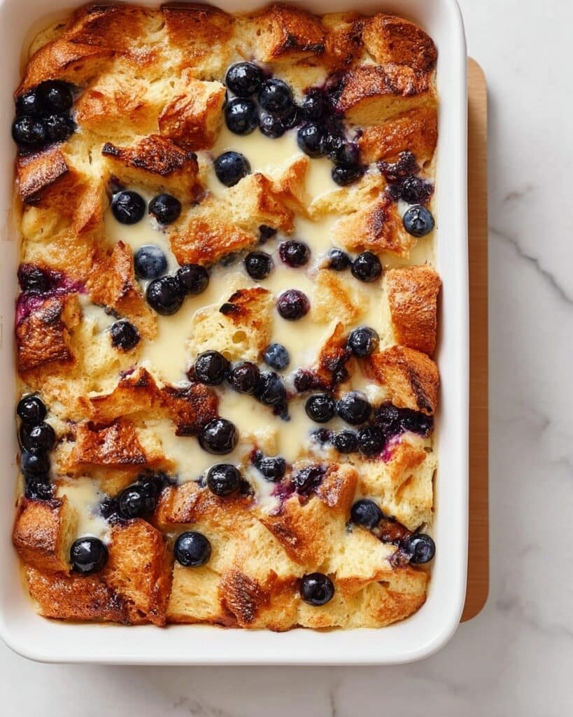 Easy Blueberry Brioche French Toast Casserole Recipe