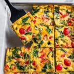 Sheet Pan Eggs with Veggies and Cheddar Recipe