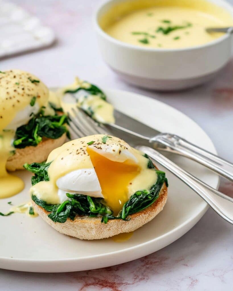 Eggs Florentine with Spinach and Hollandaise Recipe