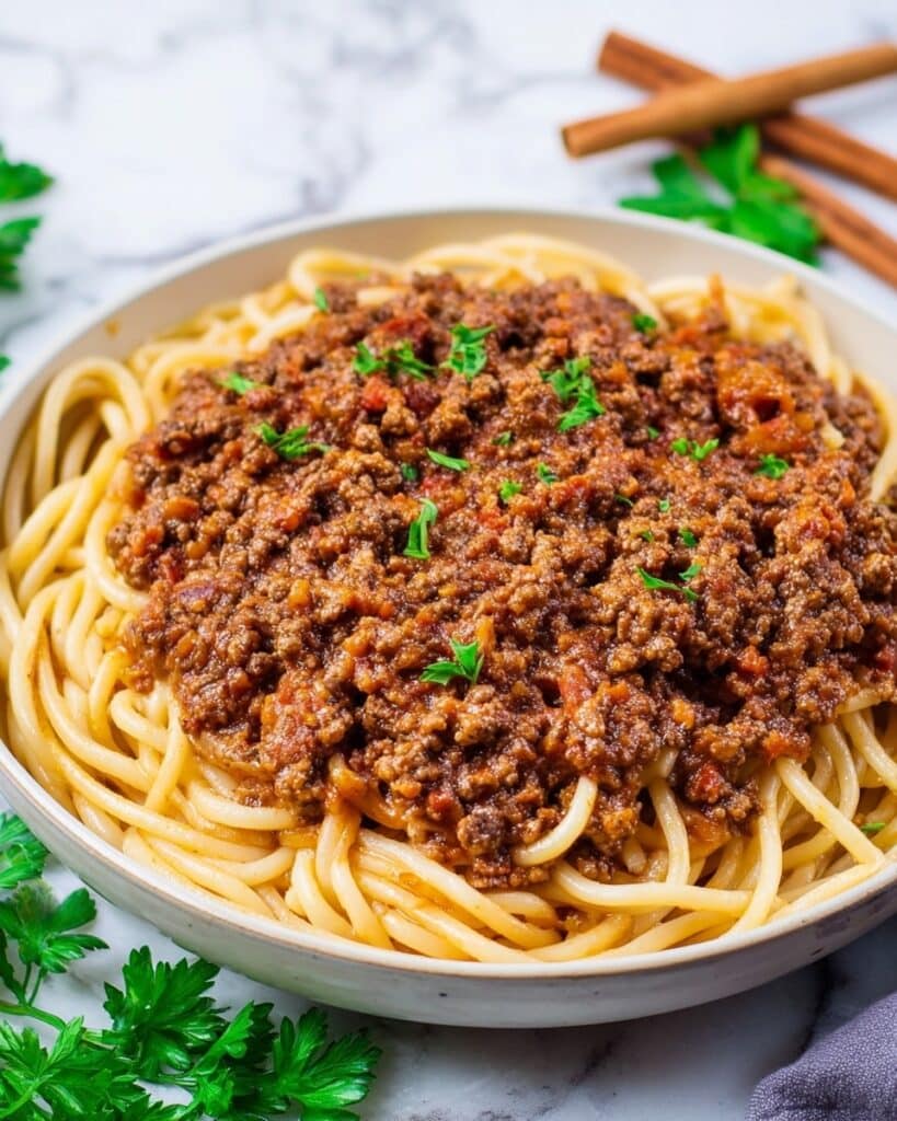 Makaronia Me Kima (Greek Style Meat Sauce) Recipe