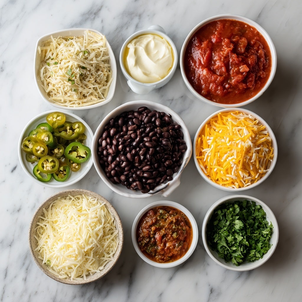 The image shows several red bell peppers on a white marbled surface lined with white parchment paper. Each pepper is cut open and filled with a creamy mixture that includes yellow corn, black beans, and chopped greens, topped with melted yellow cheese that is slightly browned in spots. The peppers have a soft, roasted texture with wrinkled edges, and fresh green herbs are sprinkled on top for garnish. One pepper in the foreground has a silver spoon scooping out some filling, showing the creamy and chunky texture inside. Photo taken with an iphone --ar 4:5 --v 7