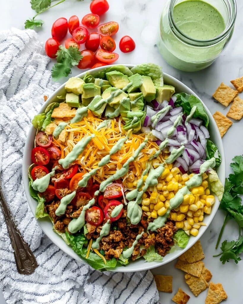 Easy Cilantro Lime Chicken Taco Salad Recipe