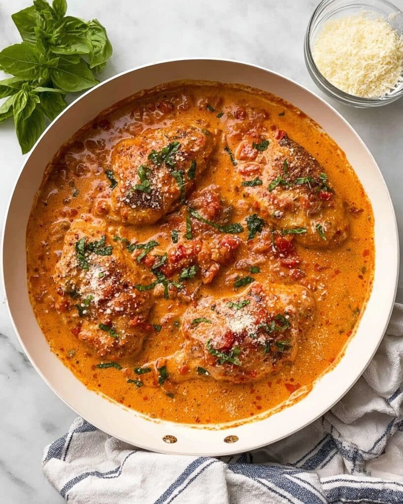 Creamy Tomato Basil Chicken Breasts Recipe