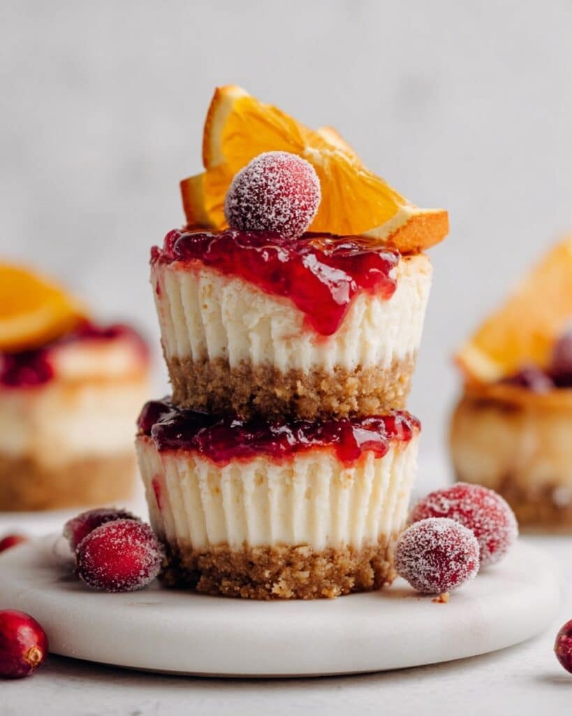Cranberry Orange Dairy-Free Cheesecakes with Spiced Crumb Crust Recipe