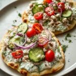 Tzatziki Chicken Veggie Naan Pizza Recipe