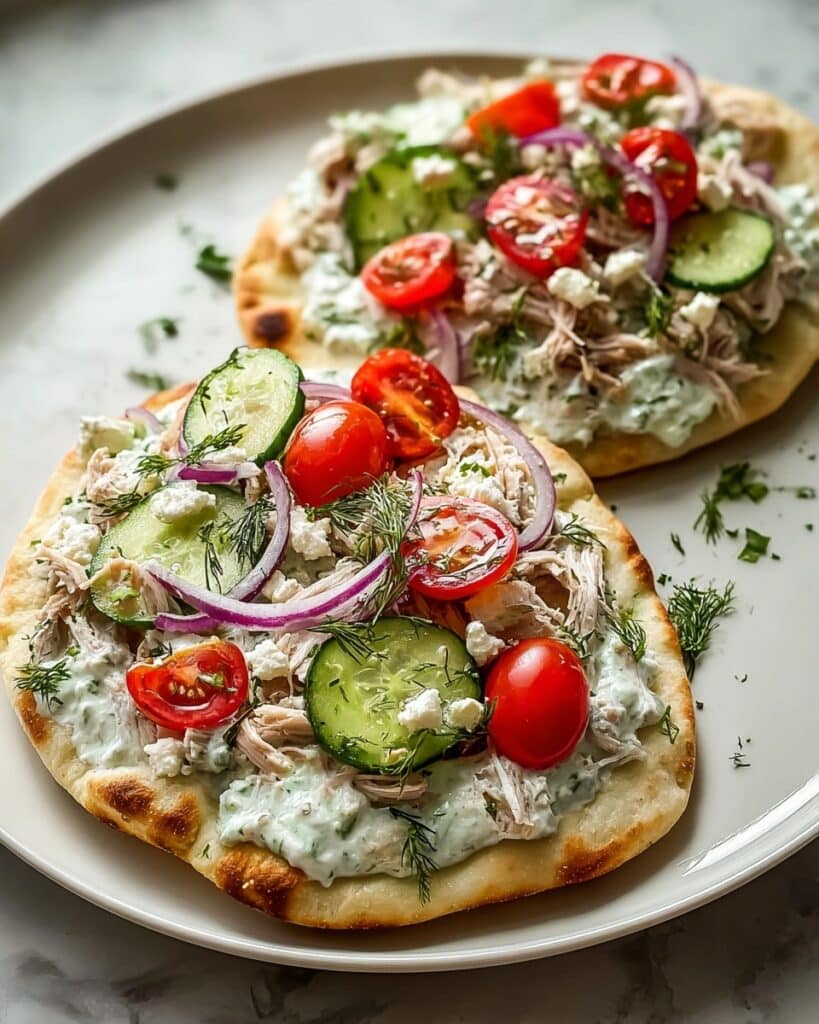 Tzatziki Chicken Veggie Naan Pizza Recipe