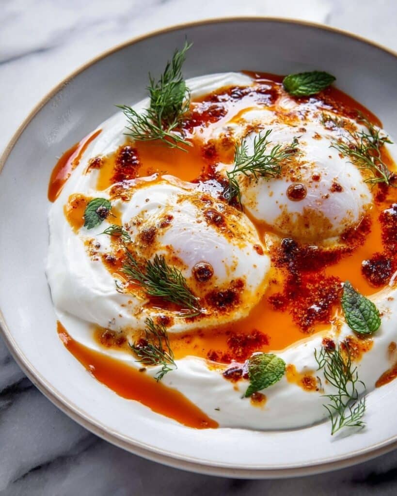 Turkish Eggs (Cilbir) with Herbed Yogurt and Spiced Butter Recipe