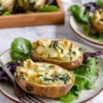 Spinach Artichoke Twice Baked Potatoes {Paleo, Whole30, Vegan} Recipe