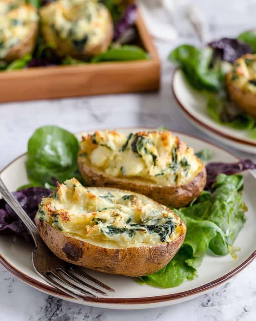 Spinach Artichoke Twice Baked Potatoes {Paleo, Whole30, Vegan} Recipe