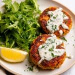 Easy Salmon Patties with Creamy Lemon-Garlic Sauce Recipe