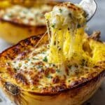 Cheesy Garlic Parmesan Spaghetti Squash Recipe