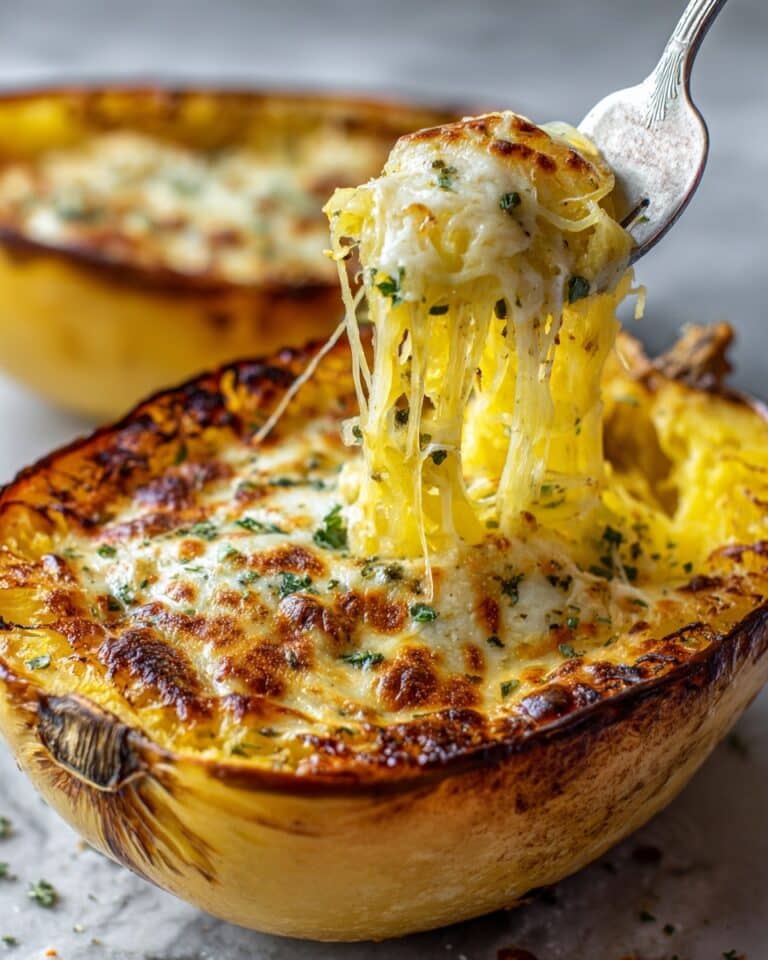 Cheesy Garlic Parmesan Spaghetti Squash Recipe