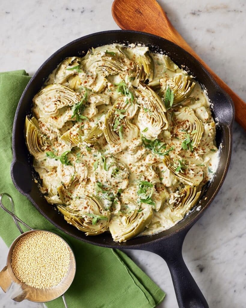 Goat Cheese Baked Artichoke Hearts Recipe
