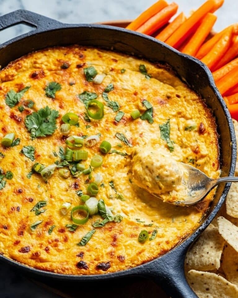 Vegetarian Three Cheese White Bean Buffalo Dip Recipe