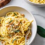 Brown Butter Acorn Squash Pasta with Toasted Hazelnuts and Sage Recipe