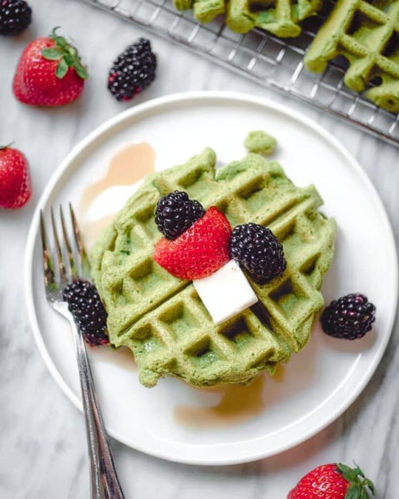 Oatmeal Green Smoothie Waffles Recipe
