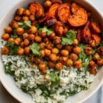 Za’atar Maple Roasted Carrots and Chickpeas with Herby Yogurt Sauce Recipe