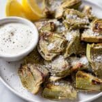 Air Fryer Artichoke Hearts with Garlic Aioli and Parmesan Recipe
