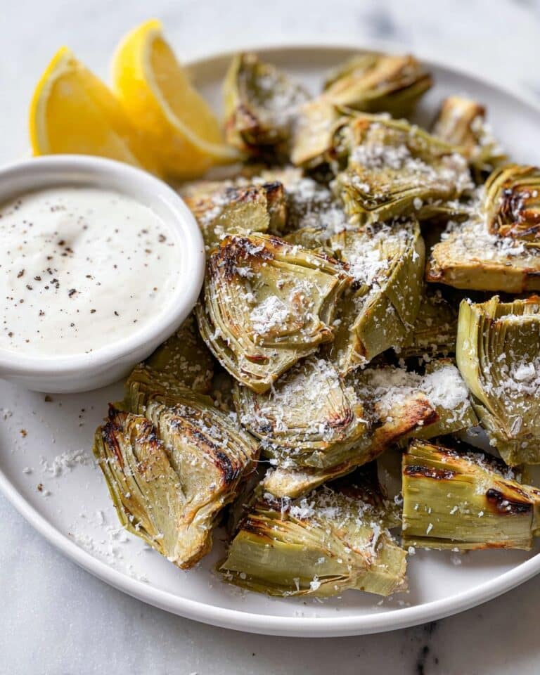 Air Fryer Artichoke Hearts with Garlic Aioli and Parmesan Recipe