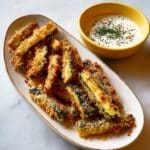 Crispy Baked Zucchini Fries with Feta-Herb Dip Recipe