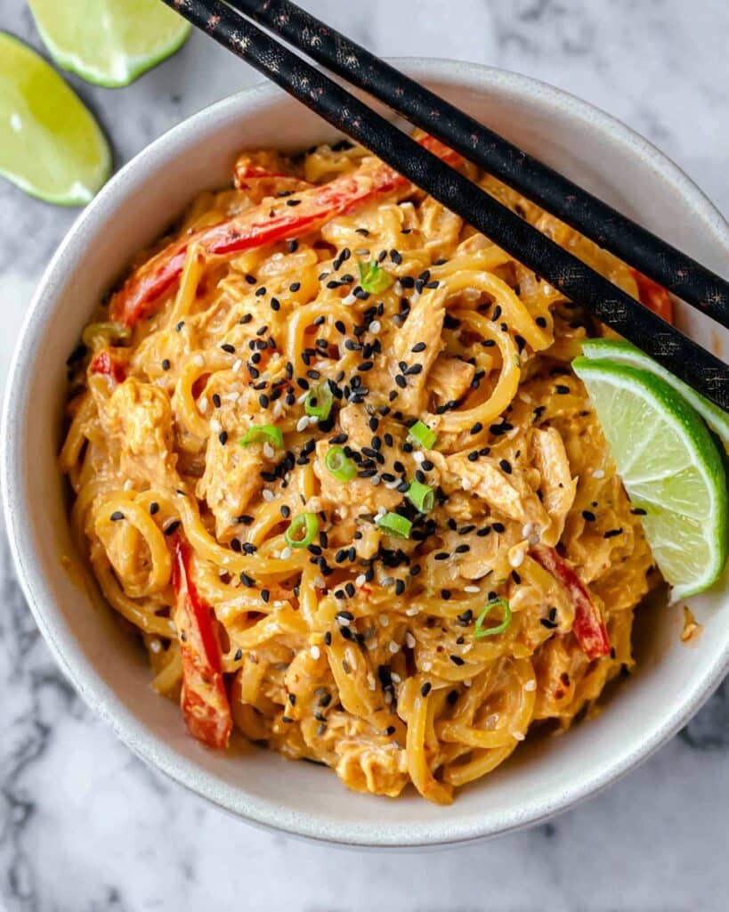 Thai Curry Noodles with Chicken in a Crazy Good Sauce Recipe