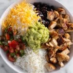 Grilled Chicken Burrito Bowls with Rice and Beans Recipe