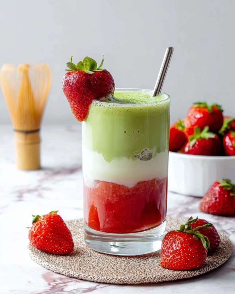 Iced Strawberry Matcha Latte Recipe