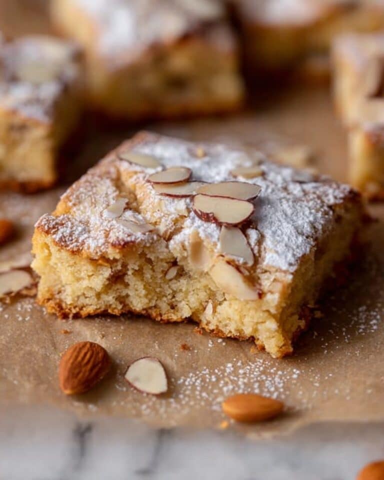 Almond Croissant Blondies with Frangipane and Sliced Almond Topping Recipe