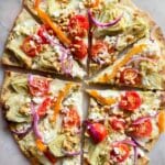 Mediterranean Pizza with Artichokes, Tomatoes, and Goat Cheese Recipe