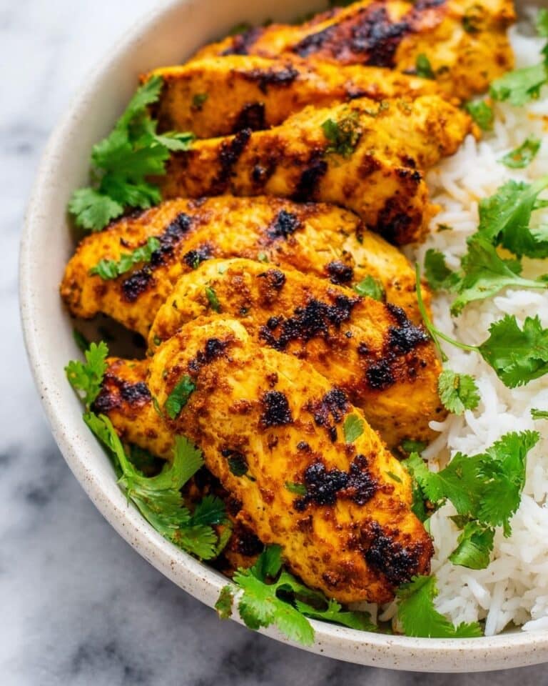 Grilled Tandoori Chicken with Cilantro Yogurt Dipping Sauce Recipe