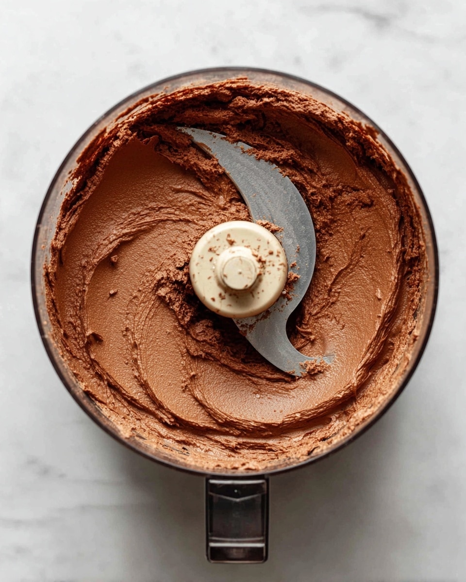 A white bowl filled with thick, dark brown chocolate dough that has a rough texture. Mixed inside the dough are light beige rolled oats, light tan banana slices, large light brown walnut pieces, and chunks of dark chocolate. A wooden spoon with a smooth, warm brown handle is partially stuck into the dough on the right side. The bowl sits on a white marbled surface. photo taken with an iphone --ar 4:5 --v 7