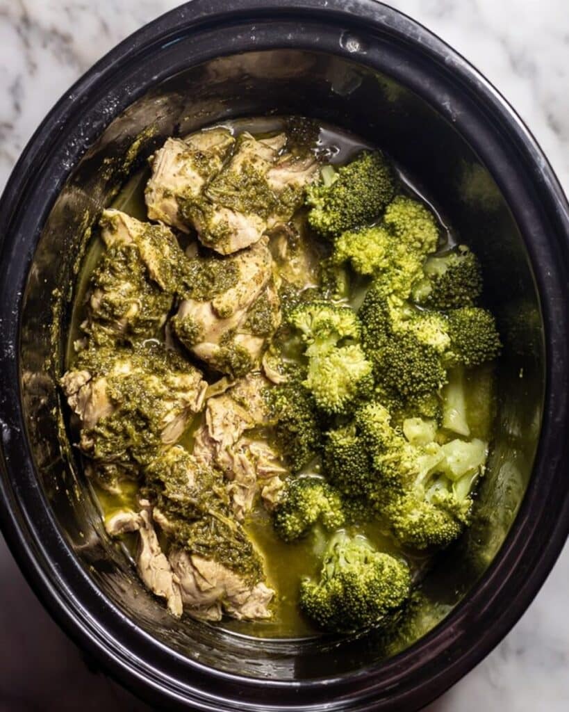 Crock Pot Pesto Ranch Chicken and Broccoli Recipe