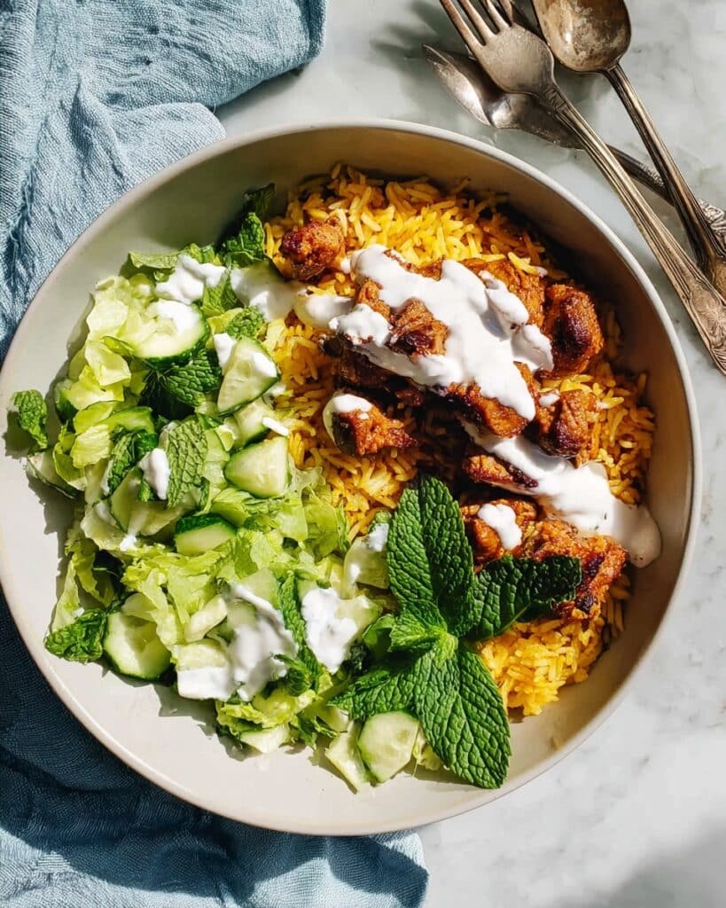 One-Pot Shawarma Rice with White Sauce Recipe