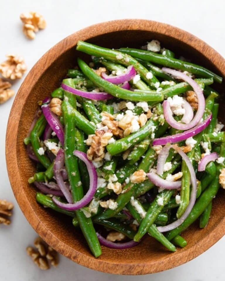 Green Bean Salad with Walnuts, Feta, and Lemon-Mint Vinaigrette Recipe