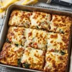 Keto Sheet Pan Pizza with Sausage, Vegetables, and Cheese Recipe