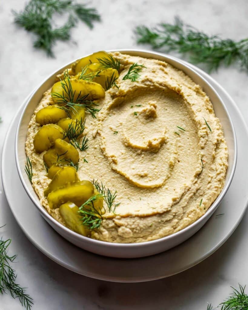 Creamy Dill Pickle Hummus Recipe