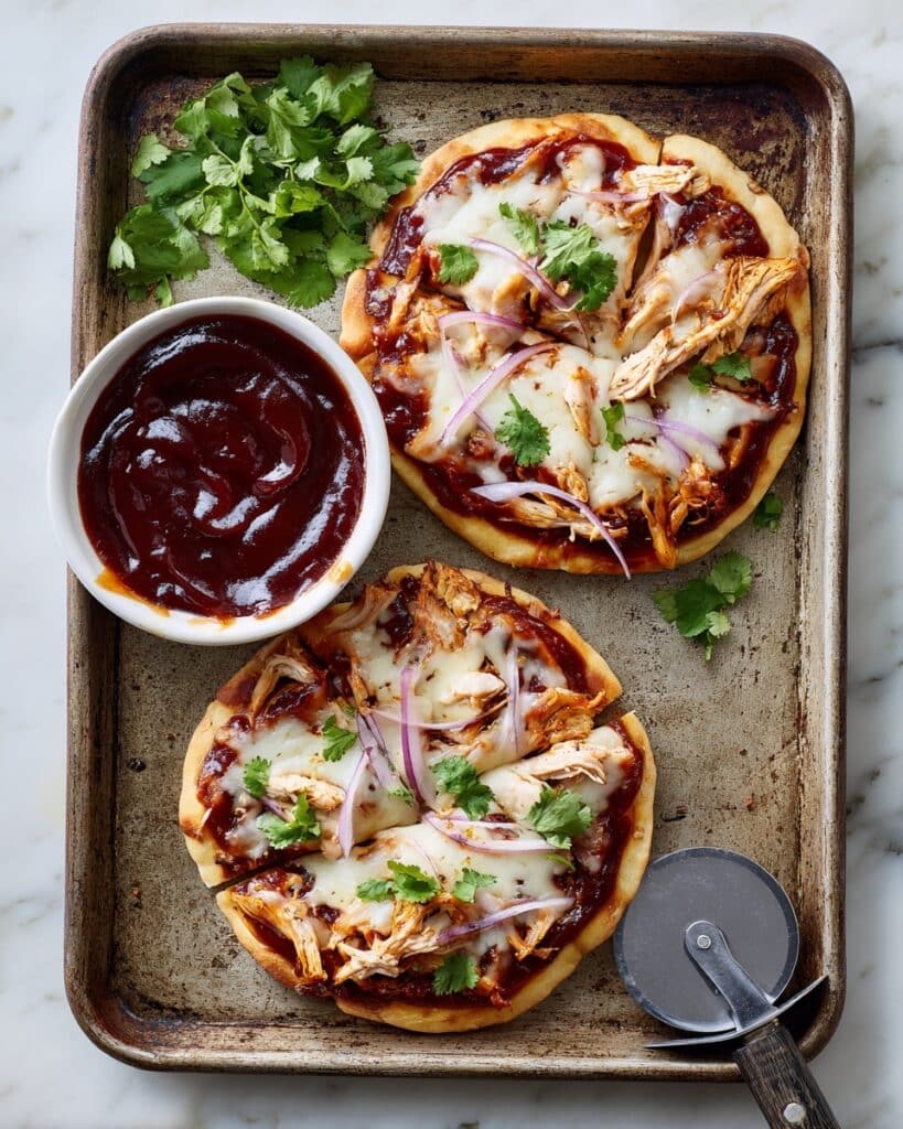 BBQ Chicken Pita Pizzas Recipe